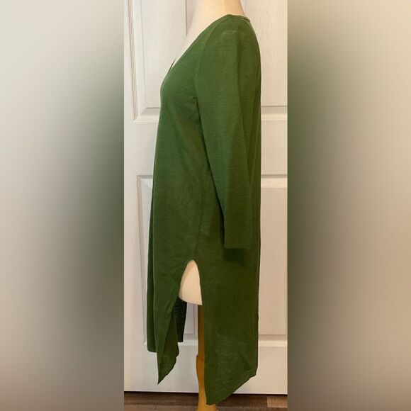 J. Jill Green V Neck Linen Blend Sweater Tunic Top XS Small - Picture 4 of 5